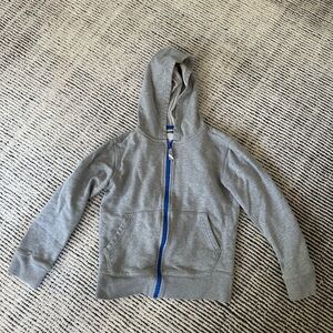 J. Crew Gray Hoodie with Blue Zipper
